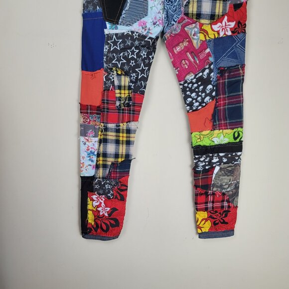 BiePa Patchwork Jeans Straight Leg Denim 34 Vintage Statement Piece 1971 - Picture 9 of 12